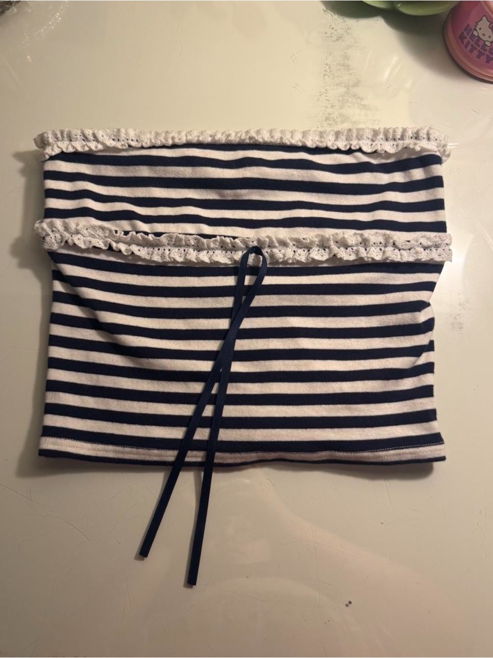 Edikted Navy & White Striped Lace Tube
Top Size S
